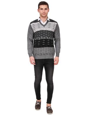 grey self design woolen pullover - 16788978 - Standard Image - 4