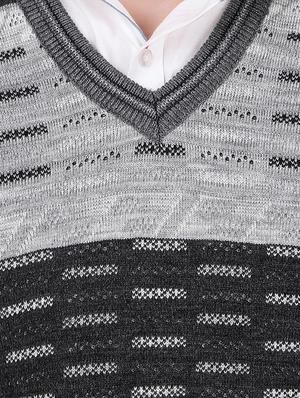 grey self design woolen pullover - 16788978 - Standard Image - 5