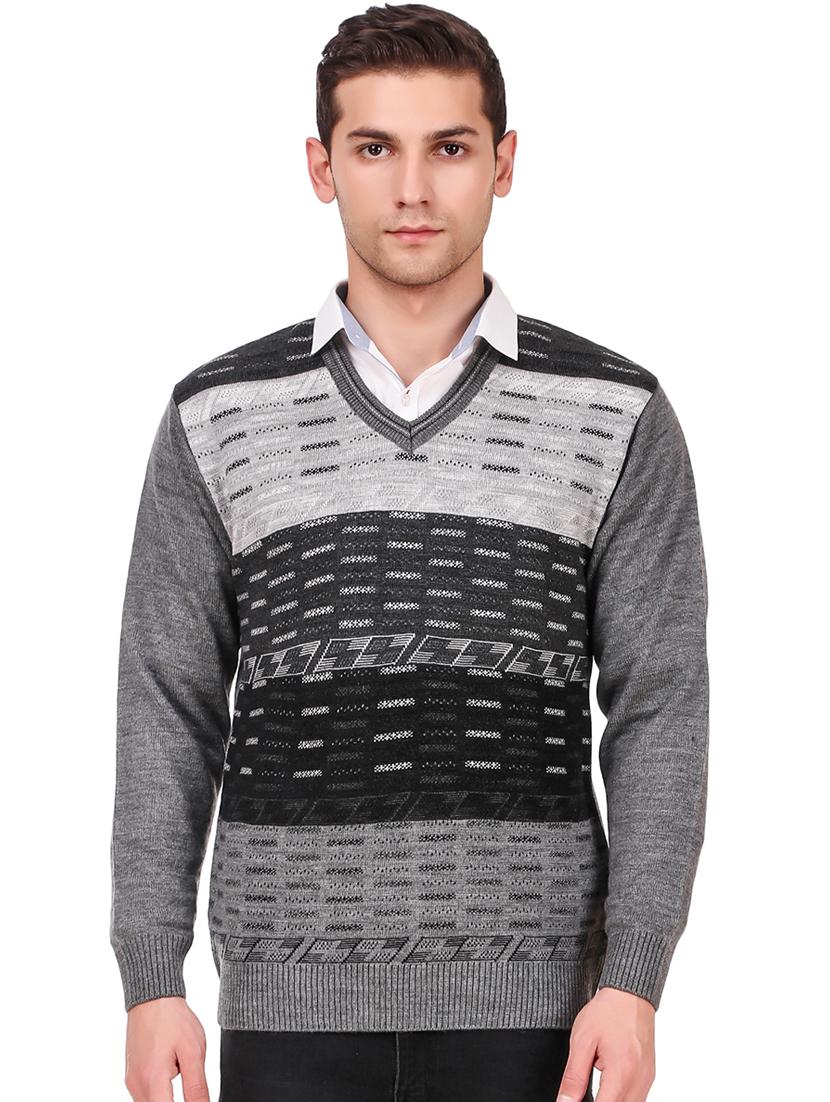 grey self design woolen pullover - 16788978 - Zoom Image - 1