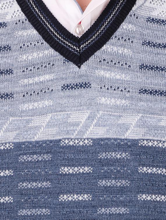 navy blue self design woolen pullover - 16788980 - Zoom Image - 5
