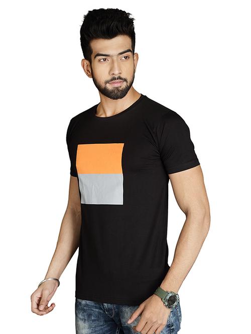 black chest print t-shirt - 16789126 - Very Small Image - 1