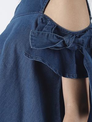 cold shoulder denim top - 16789143 - Standard Image - 5