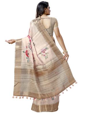 floral printed saree with blouse - 16789214 - Standard Image - 2