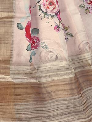 floral printed saree with blouse - 16789214 - Standard Image - 4