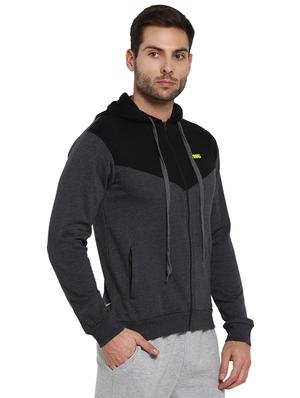 grey color block sweatshirt - 16790298 - Standard Image - 2