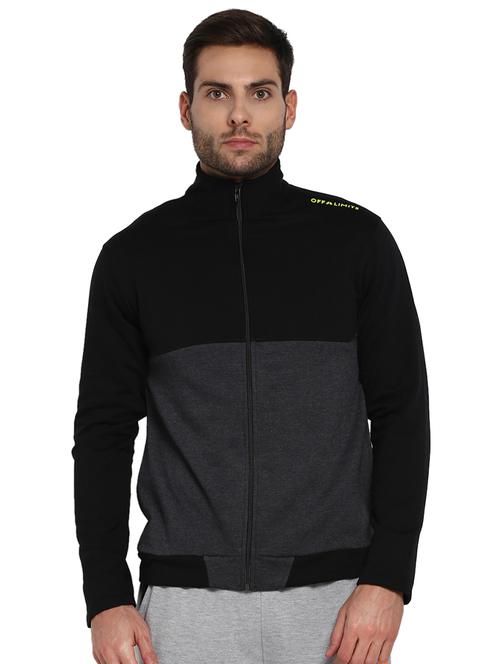 black color block casual jacket - 16790299 - Standard Image - 1