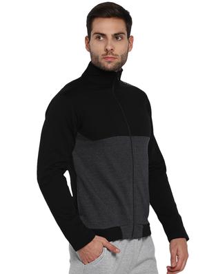 black color block casual jacket - 16790299 - Standard Image - 2