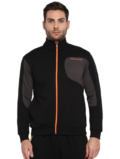 black color block casual jacket - 16790301 - Standard Image - 1