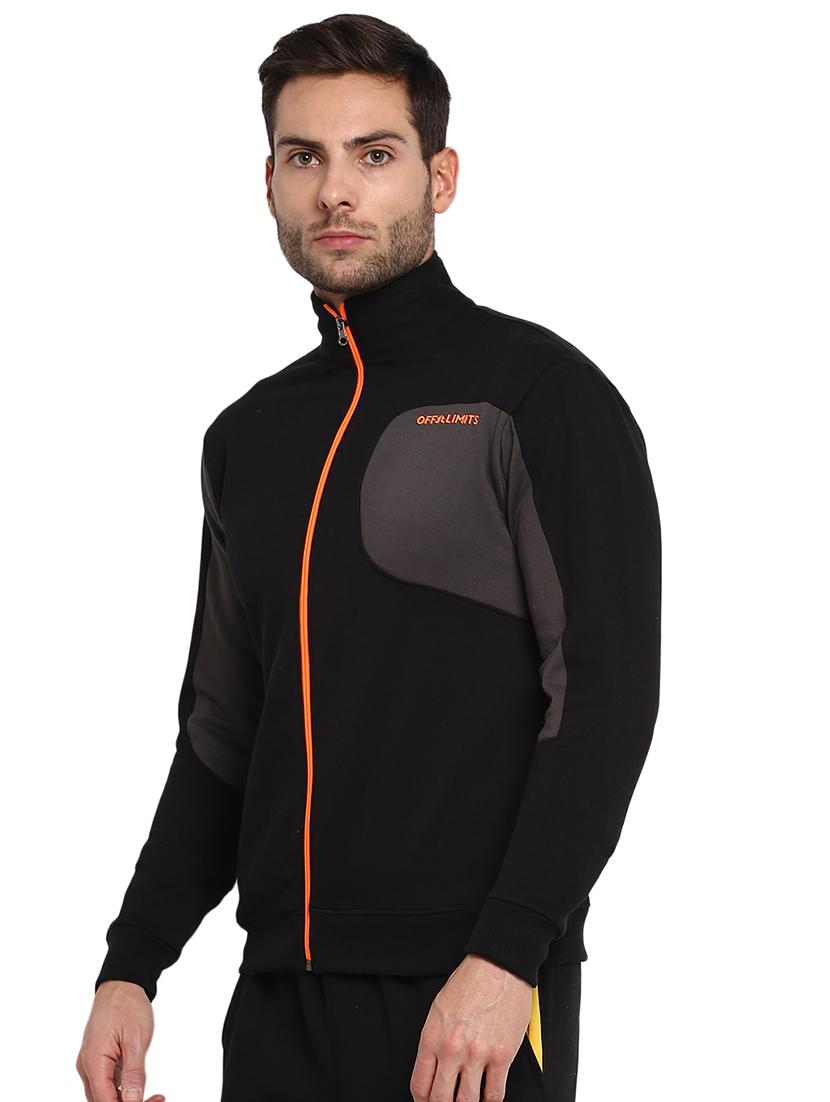 black color block casual jacket - 16790301 - Zoom Image - 2