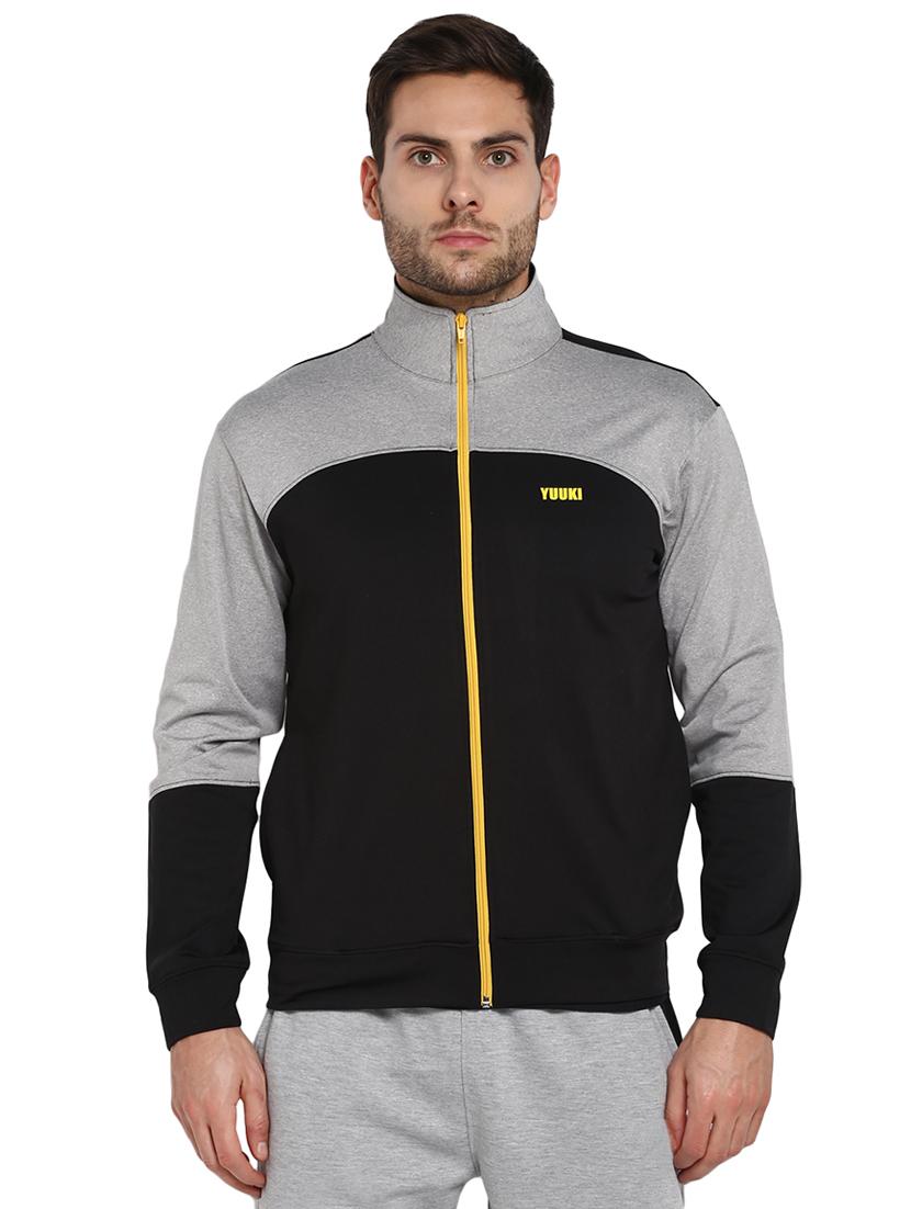 black color block casual jacket - 16790316 - Zoom Image - 1