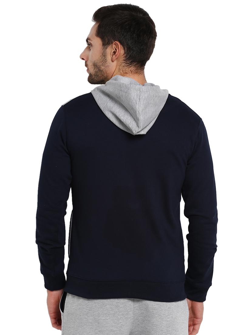 navy blue color block sweatshirt - 16790324 - Zoom Image - 3