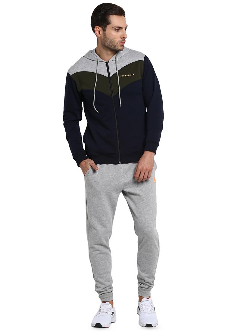 navy blue color block sweatshirt - 16790324 - Zoom Image - 4