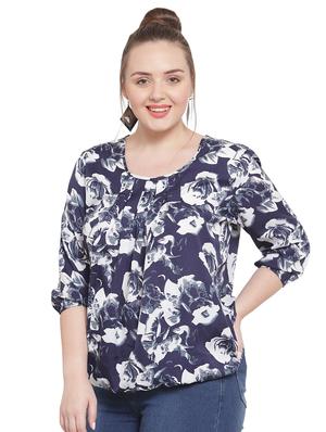 round neck floral top - 16790989 - Standard Image - 2