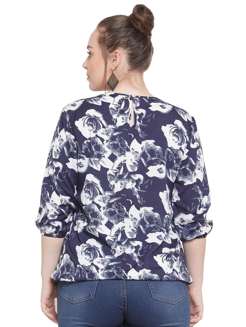 round neck floral top - 16790989 - Zoom Image - 3