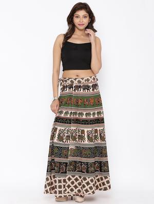 printed long skirt - 16791054 - Standard Image - 4