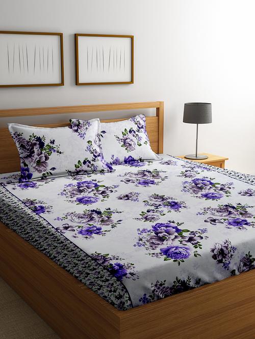 poly cotton double bedsheet with 2 pillow covers - 16791312 - Standard Image - 1