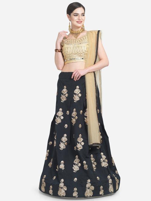 embroidered a-line lehenga - 16791381 - Standard Image - 1