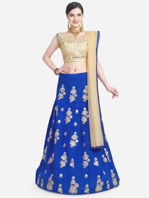 embroidered a-line lehenga - 16791382 - Standard Image - 1