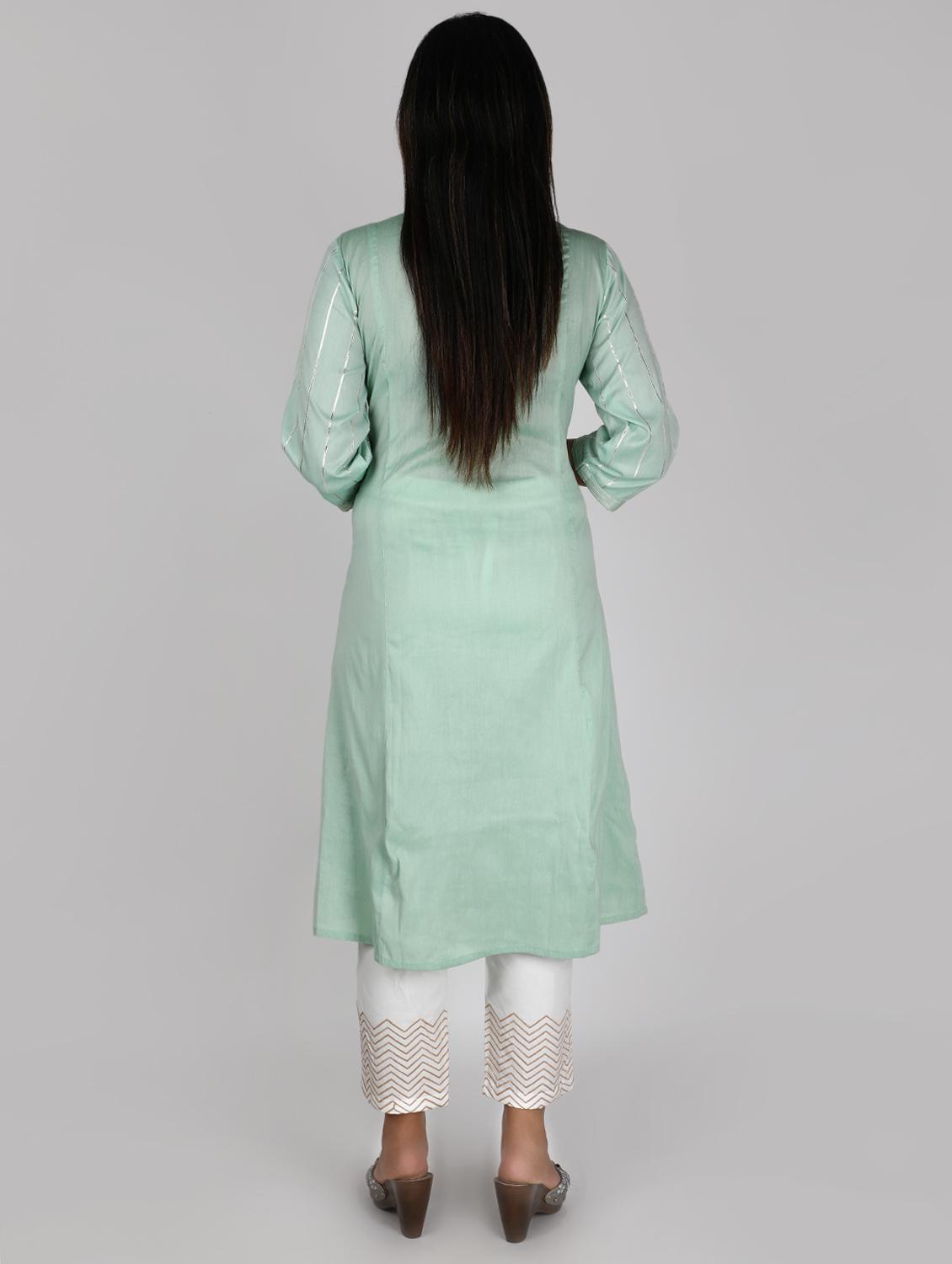 gota patti kurta pant set - 16791391 - Zoom Image - 3