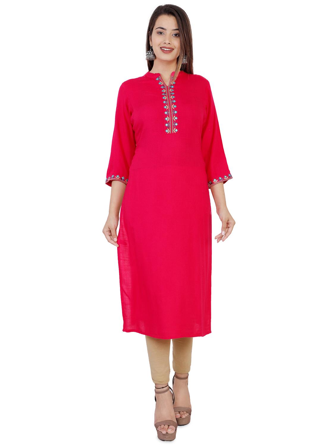 solid straight kurta - 16791914 - Zoom Image - 1