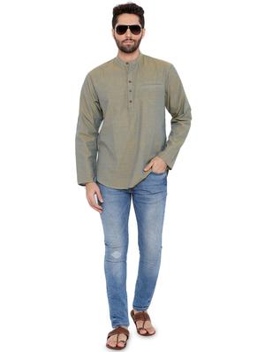 green solid short kurta - 16791936 - Standard Image - 4