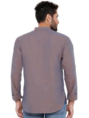 purple solid short kurta - 16791938 - Standard Image - 3