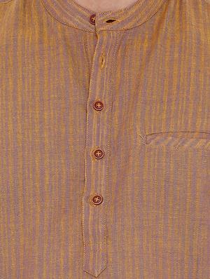 brown striped short kurta - 16791944 - Standard Image - 5