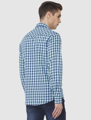 blue checkered casual shirt - 16792228 - Standard Image - 3