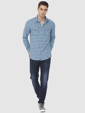 blue checkered casual shirt - 16792228 - Standard Image - 4