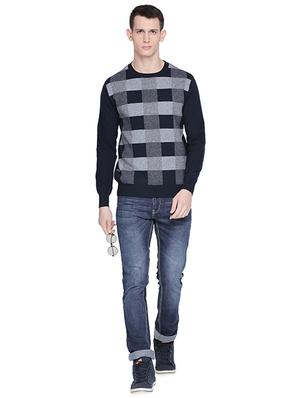 navy blue checkered pullover - 16792253 - Standard Image - 4