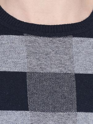 navy blue checkered pullover - 16792253 - Standard Image - 5
