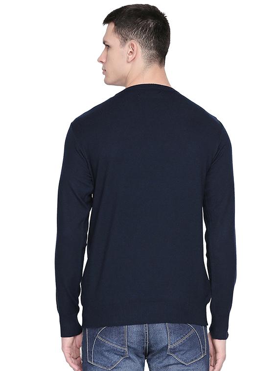navy blue checkered pullover - 16792253 - Zoom Image - 3