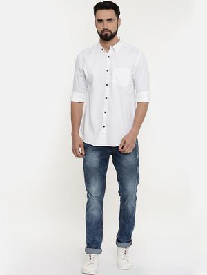 white solid casual shirt - 16792279 - Standard Image - 4