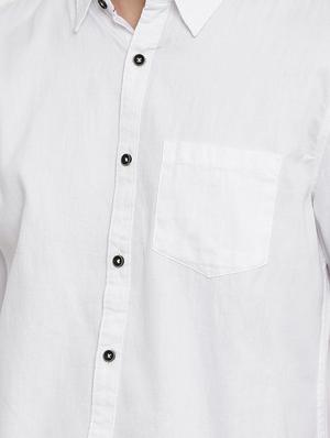 white solid casual shirt - 16792279 - Standard Image - 5