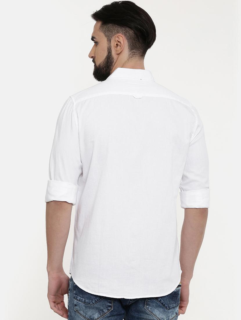 white solid casual shirt - 16792279 - Zoom Image - 3
