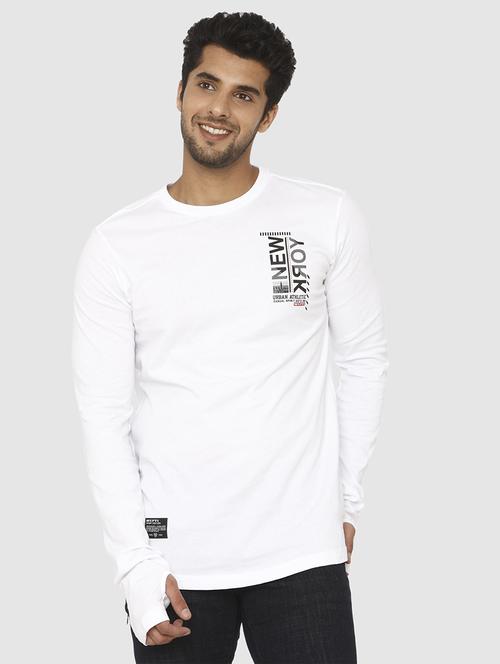 white chest printed t-shirt - 16792304 - Standard Image - 1