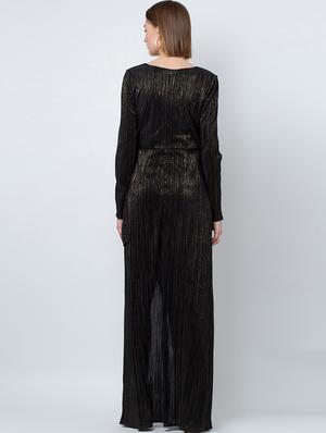 v-neck shimmer asymmetric dress - 16792328 - Standard Image - 3