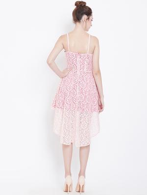cami neck laced asymmetric dress - 16792330 - Standard Image - 3