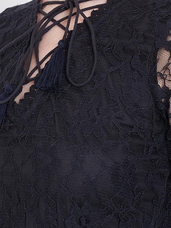 tie front laced flared dress - 16792335 - Zoom Image - 5