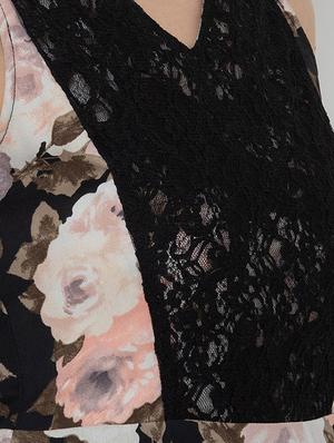 laced panel floral maxi dress - 16792338 - Standard Image - 5