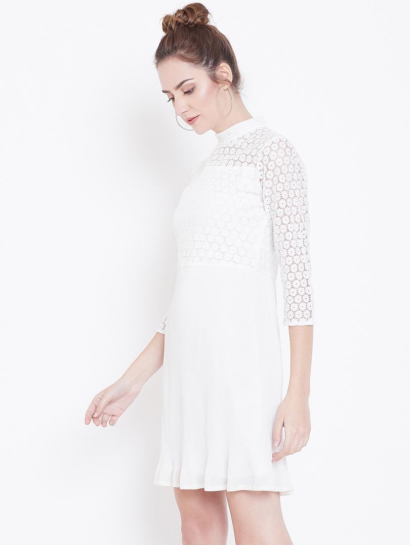 crochet panel a-line dress - 16792339 - Zoom Image - 2