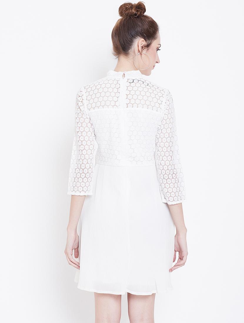 crochet panel a-line dress - 16792339 - Zoom Image - 3