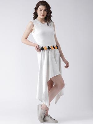 tassel detail asymmetric dress - 16792341 - Standard Image - 4