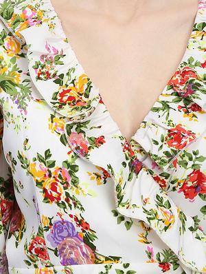 tie front floral sheath dress - 16792347 - Standard Image - 5