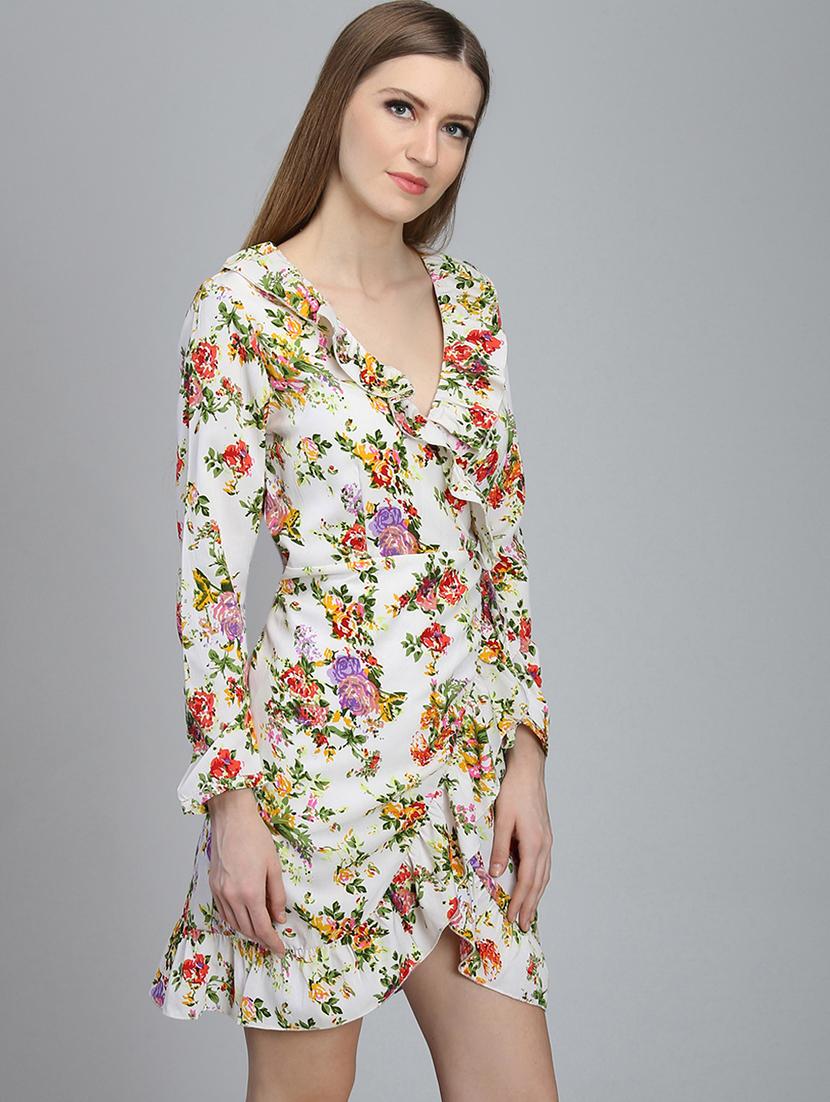 tie front floral sheath dress - 16792347 - Zoom Image - 2