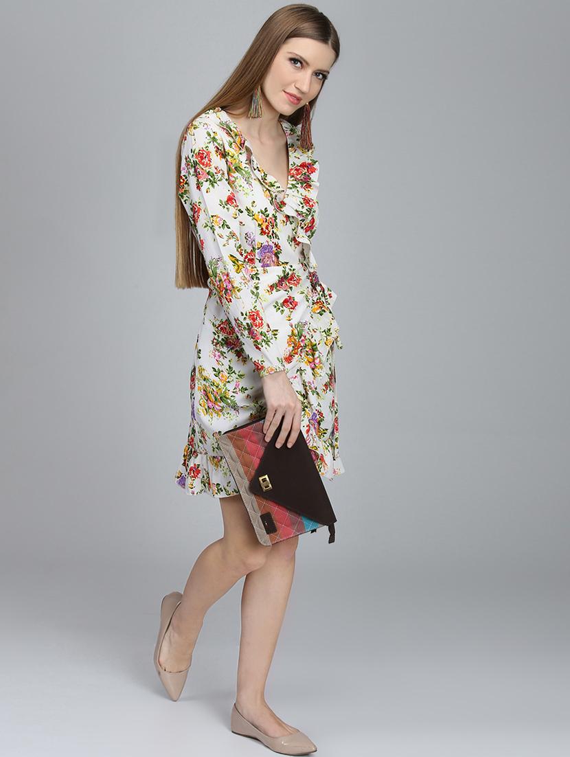tie front floral sheath dress - 16792347 - Zoom Image - 4