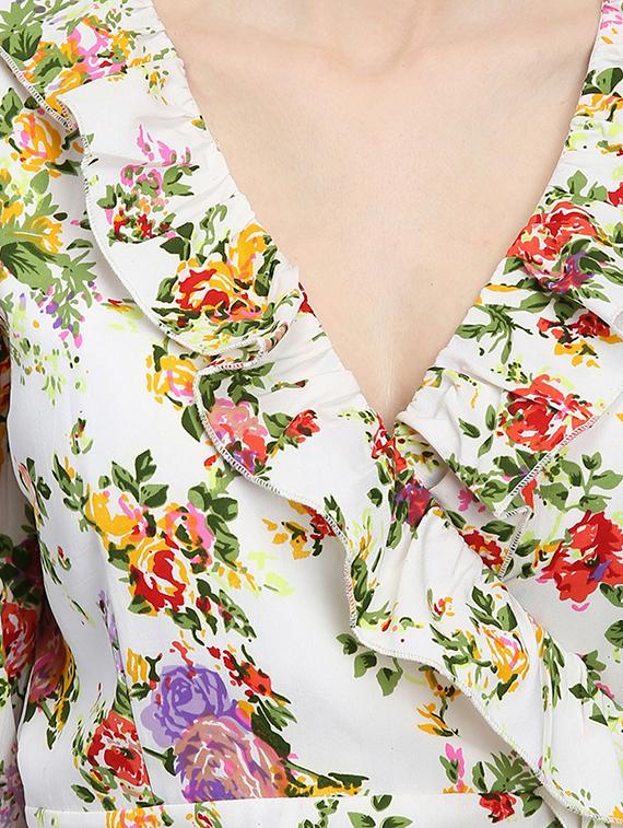 tie front floral sheath dress - 16792347 - Zoom Image - 5