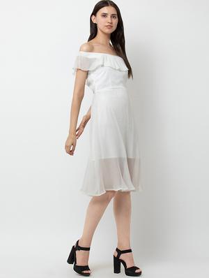 off shoulder a-line dress - 16792367 - Standard Image - 4