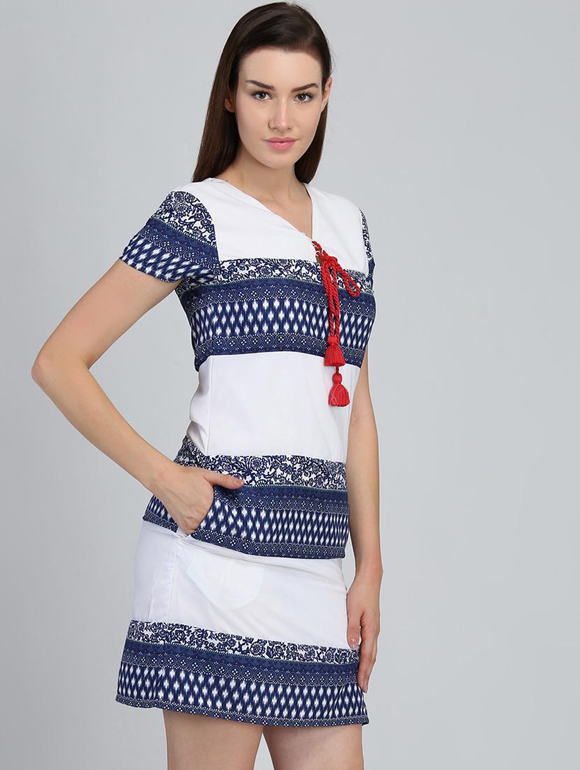 tie up neck printed sheath dress - 16792371 - Zoom Image - 2