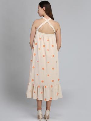 halter neck floral embroidered dress - 16792384 - Standard Image - 3